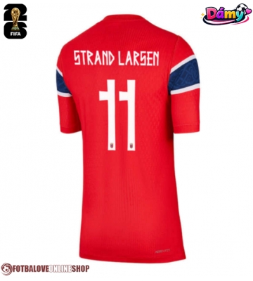 Norsko Jorgen Strand Larsen #11 Domácí Dres pro Dámy MS 2026 Krátkým Rukávem